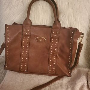 DASEIN 3PCS Middel Studded Tote Handbag with detachable organizer Bag.